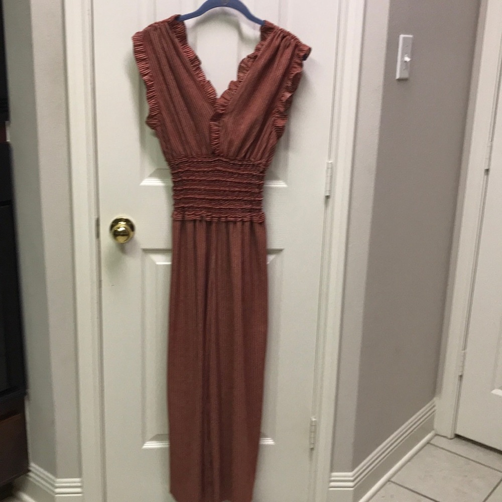 Max Edition Rust with Cream dots jumpsuit. Size M
